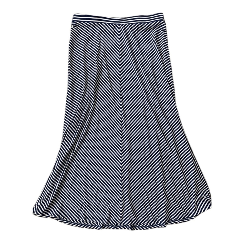 Loft M Striped Blue/White Maxi Skirt - Picture 1 of 2